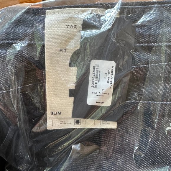 NWT rag & bone Mens Denim Fit 2 Tonalrinse Size 34 - Picture 3 of 7
